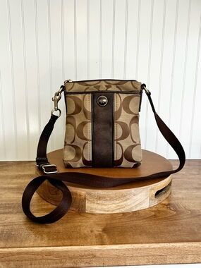 Coach Heritage Canvas Crossbody Bag in Brown